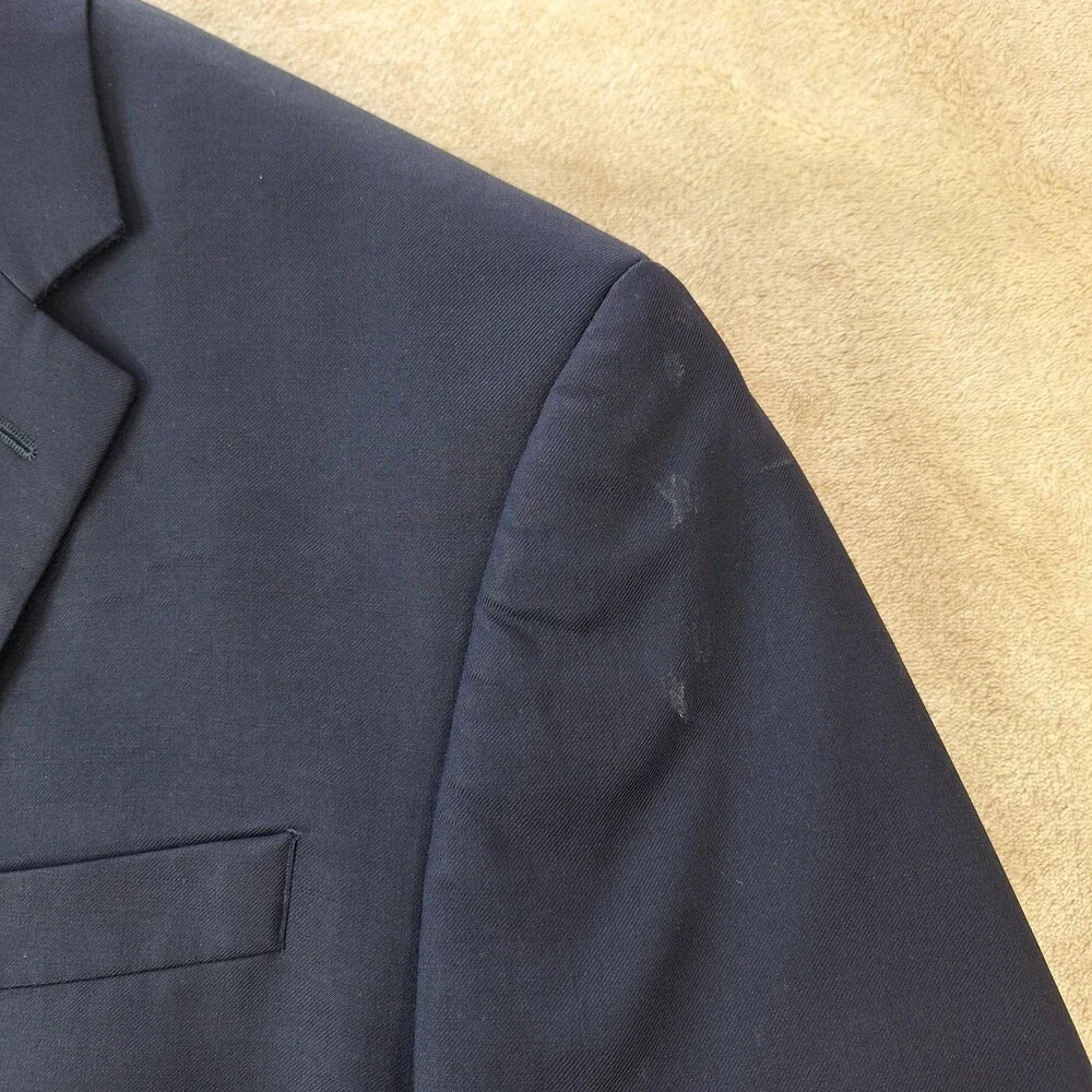 Ralph Lauren Blazer Mens 41R Navy 100% Wool Single Vent Gold Button Jacket